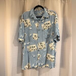 Batch Bay Blue Tropical Print Men's Shirt